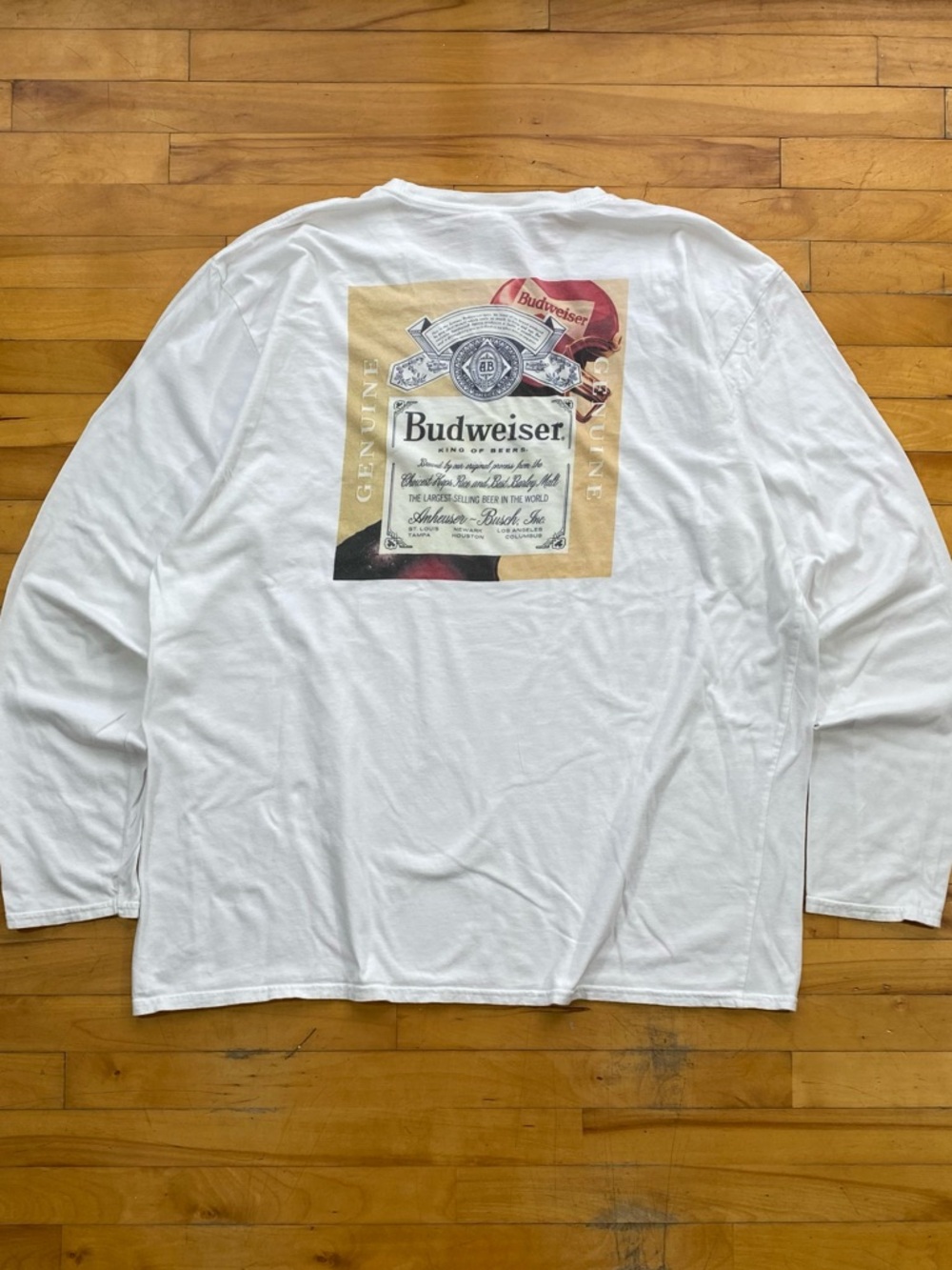 White Budweiser Beer Longsleeve